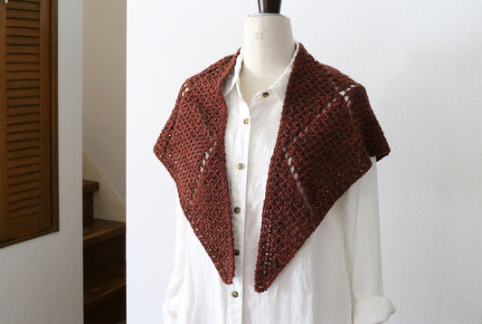 かぎ針編み「クロスワッフルショール」編み図