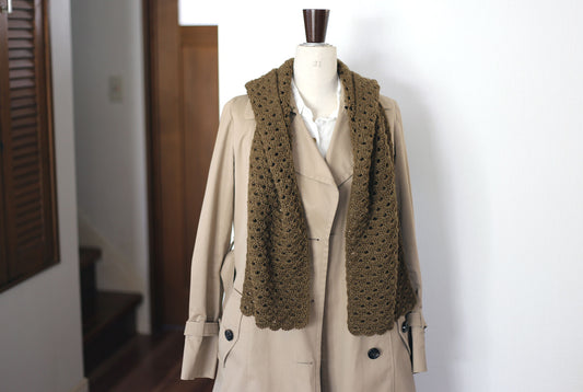 かぎ針編み「フード付きマフラー」編み図