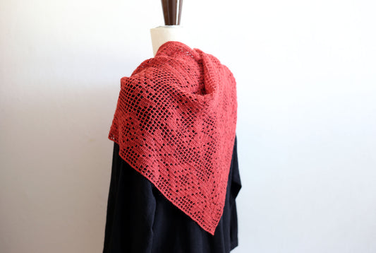 かぎ針編み「方眼編みのショール二種」編み図