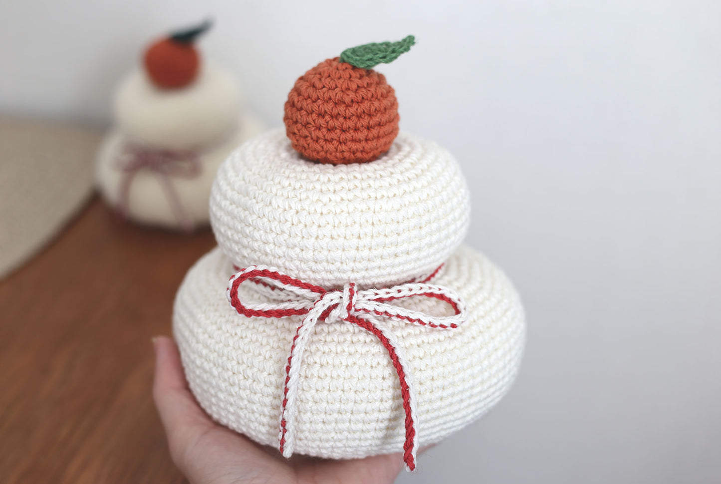かぎ針編み「ズレない鏡餅」編み図