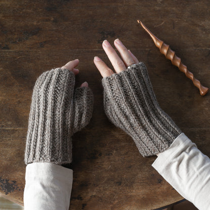 かぎ針編み「リブハンドウォーマー」編み図