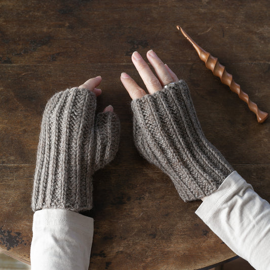 かぎ針編み「リブハンドウォーマー」編み図