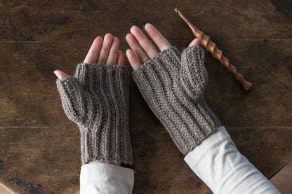 かぎ針編み「リブハンドウォーマー」編み図