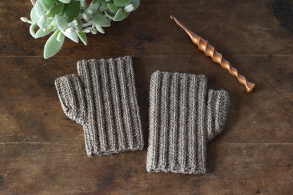 かぎ針編み「リブハンドウォーマー」編み図