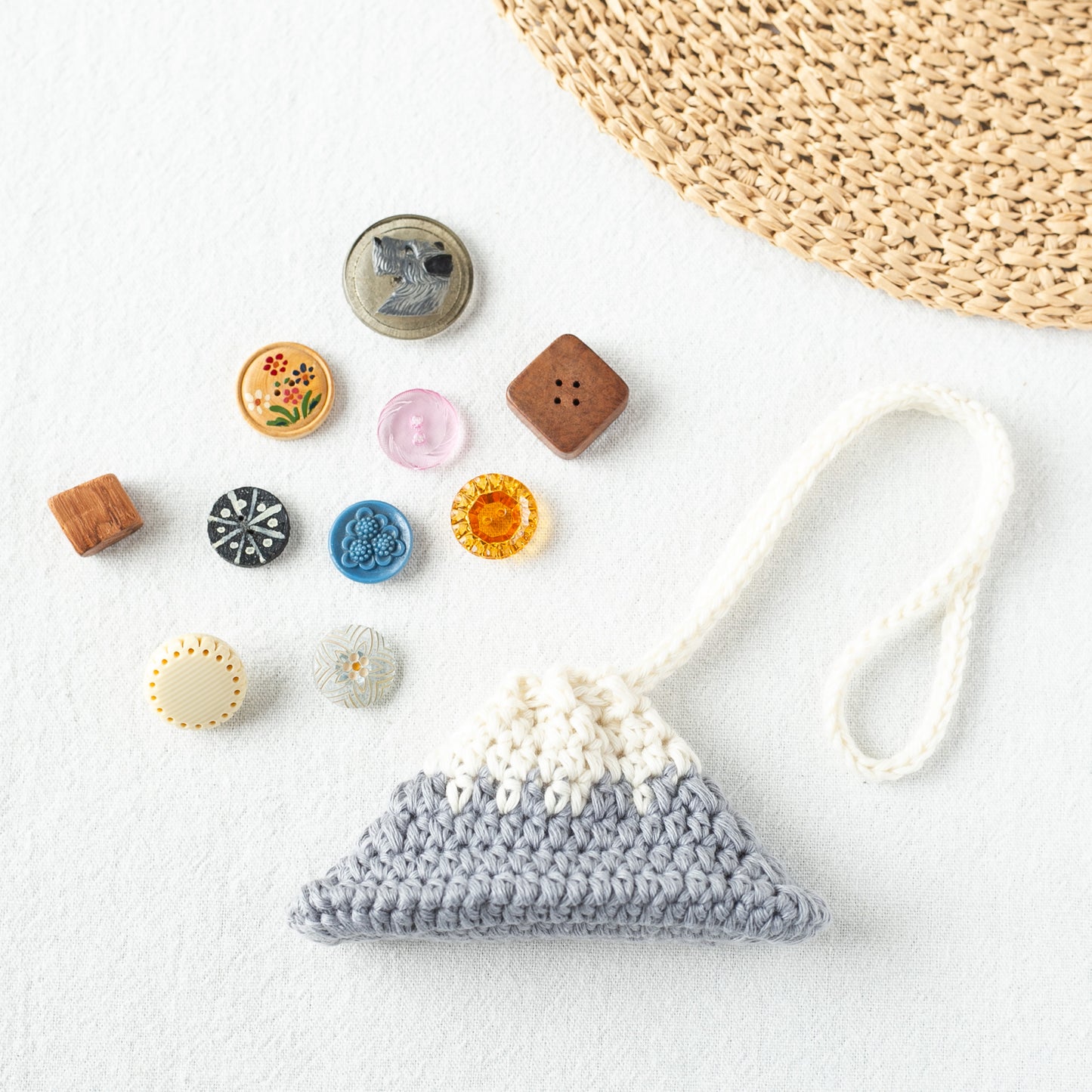 Japanese Crochet Pattern: "Mt. Fuji Drawstring Pouch" Bag (Chart Included)