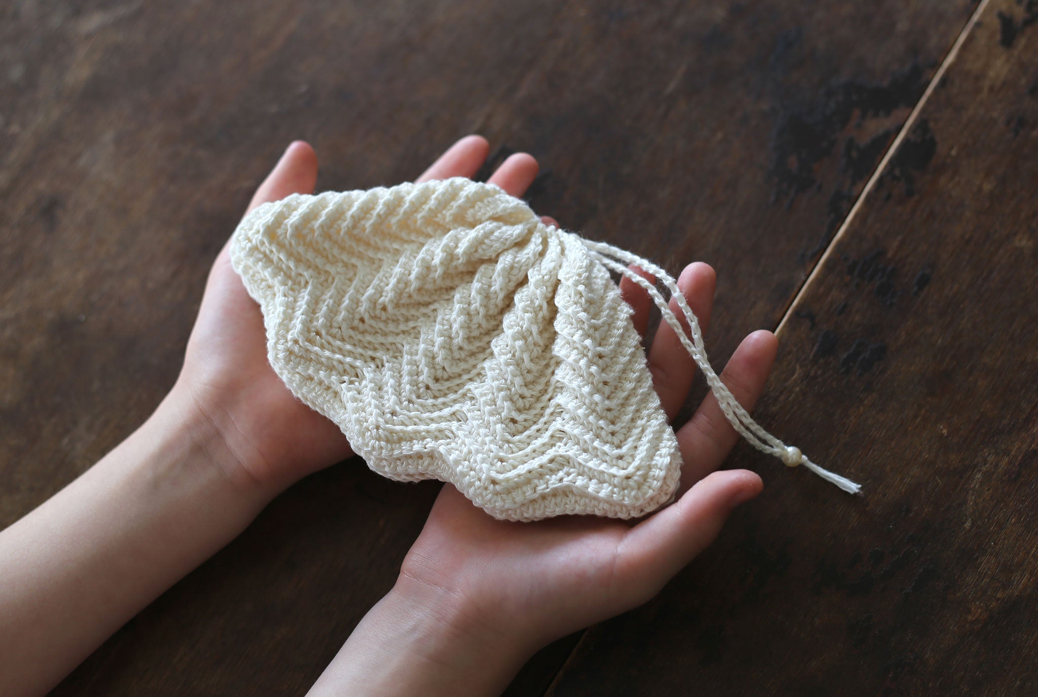 かぎ針編み「貝殻ポーチ」編み図
