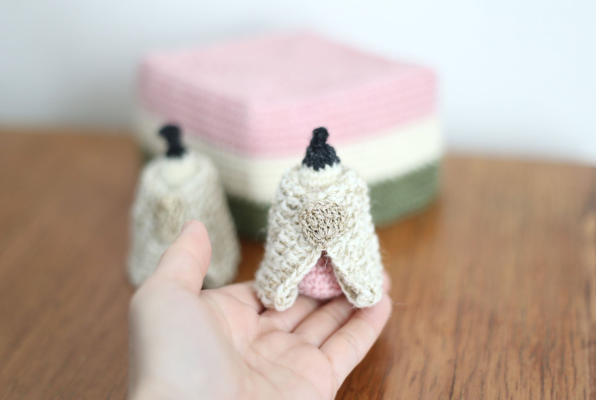 かぎ針編み「菱餅とひな人形」編み図