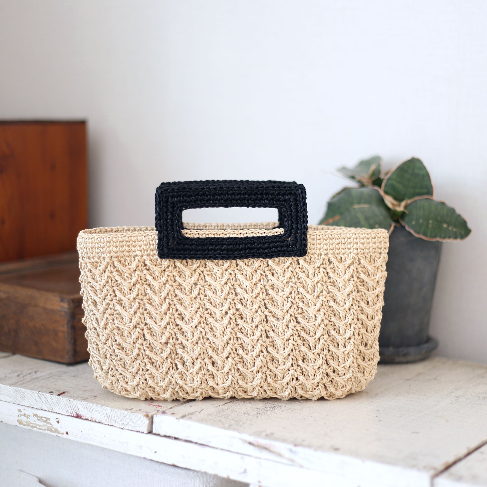 "Square handle bag" Crochet Pattern