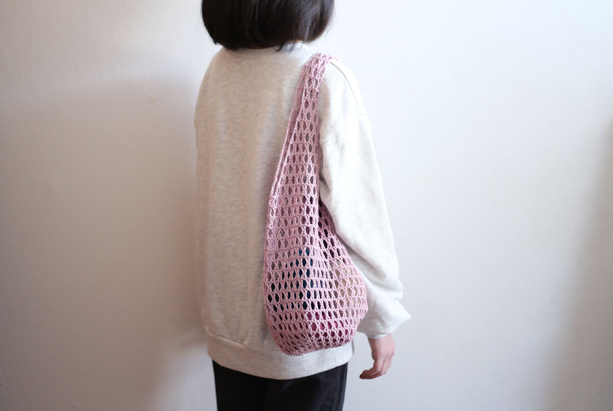 かぎ針編み「春のメッシュバッグ」編み図